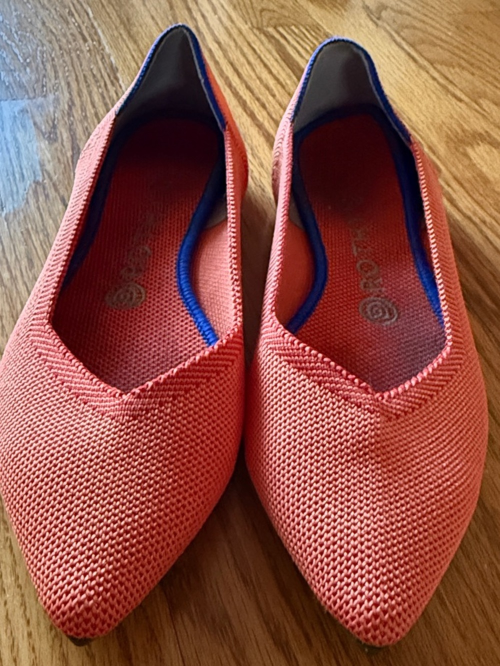 Rothy’s Pointed Coral/ Orange Slip-On Flats - Women's Stylish Everyday Option